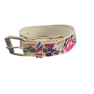 Peace Love White Novelty‎ Belt